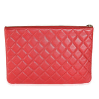 Red Quilted Lambskin Medium Casino Beauty CC Cosmetic Case