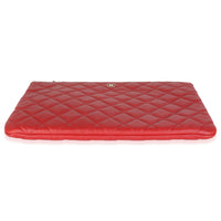 Red Quilted Lambskin Medium Casino Beauty CC Cosmetic Case