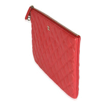 Red Quilted Lambskin Medium Casino Beauty CC Cosmetic Case