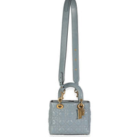 Christian Dior Blue Crinkled Patent Cannage Small My ABCDior Lady Dior Handbag av