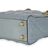 Christian Dior Blue Crinkled Patent Cannage Small My ABCDior Lady Dior Handbag clasp