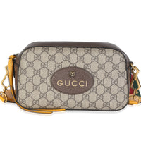 Beige GG Supreme Monogram Web Neo Vintage Shoulder Bag