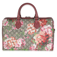 Beige Multicolor Dry Rose GG Supreme Monogram Blooms Large Boston Bag