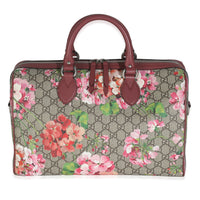 Beige Multicolor Dry Rose GG Supreme Monogram Blooms Large Boston Bag