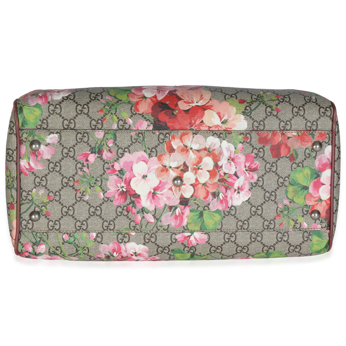 Beige Multicolor Dry Rose GG Supreme Monogram Blooms Large Boston Bag