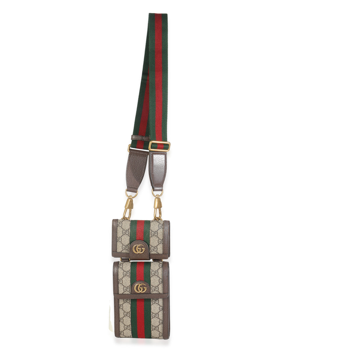 GG Supreme Monogram Web Mini Ophidia Detachable Wallet Crossbody Bag