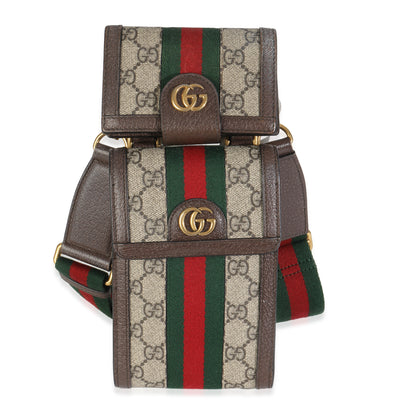 GG Supreme Monogram Web Mini Ophidia Detachable Wallet Crossbody Bag