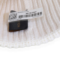 Ivory Wool LV Initials Monogram Beanie Hat