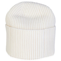 Ivory Wool LV Initials Monogram Beanie Hat