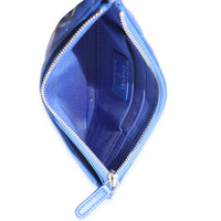 Navy Quilted Lambskin Classic Zip Pouch