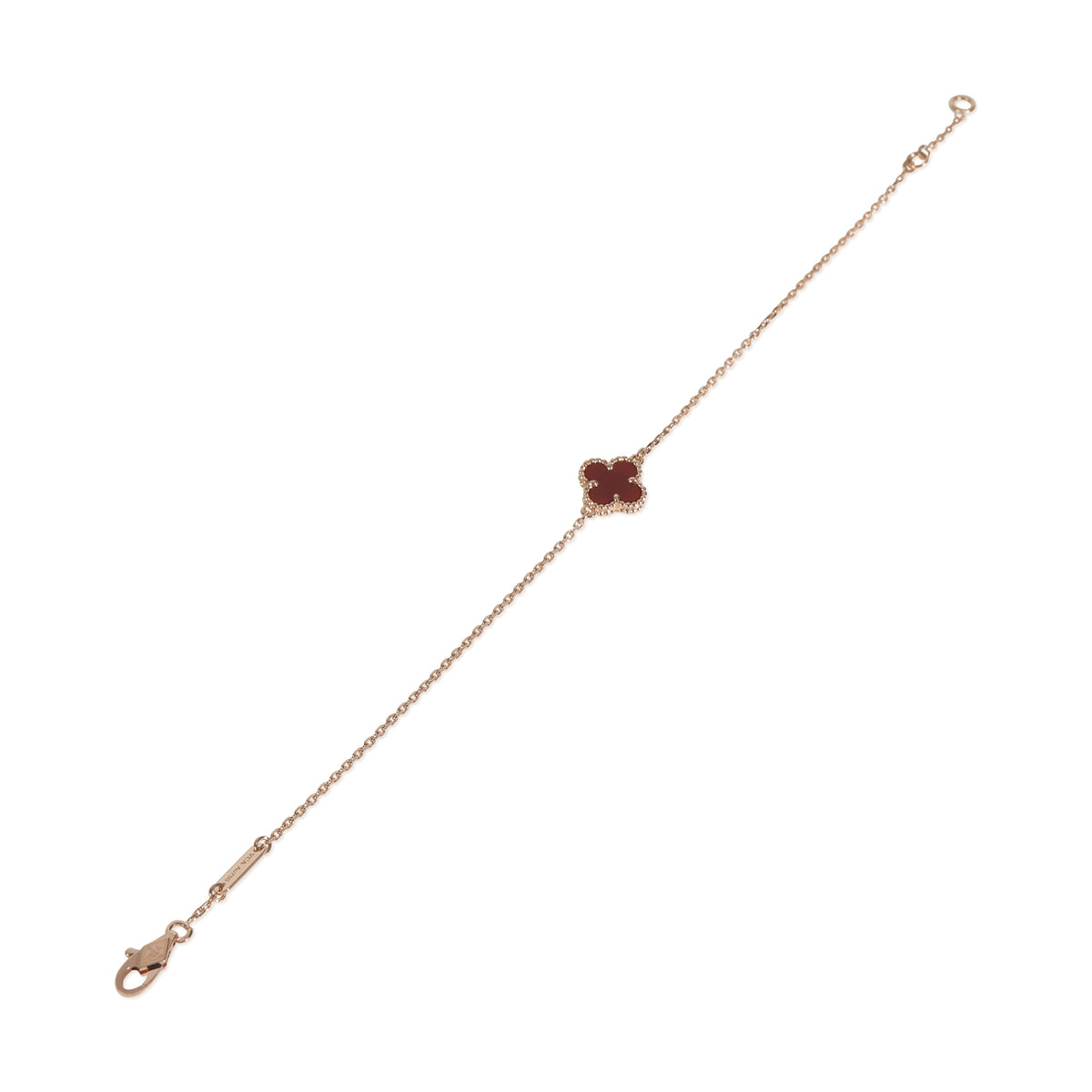 Rose Gold Carnelian Sweet Alhambra Bracelet