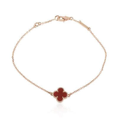 Rose Gold Carnelian Sweet Alhambra Bracelet