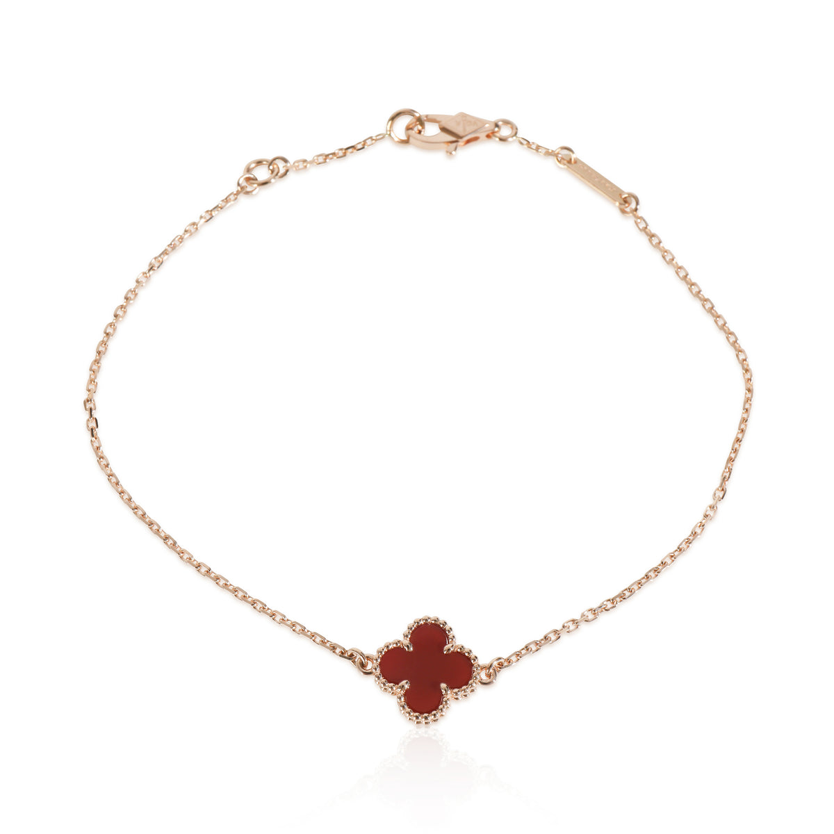 Rose Gold Carnelian Sweet Alhambra Bracelet