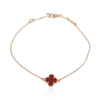 Rose Gold Carnelian Sweet Alhambra Bracelet