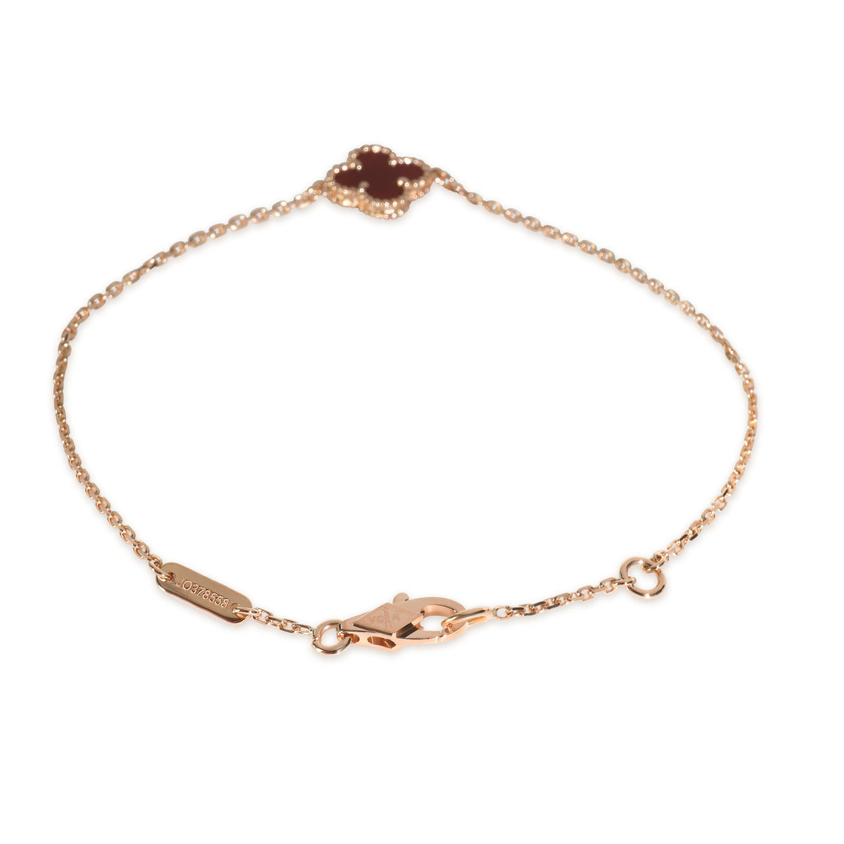 Rose Gold Carnelian Sweet Alhambra Bracelet