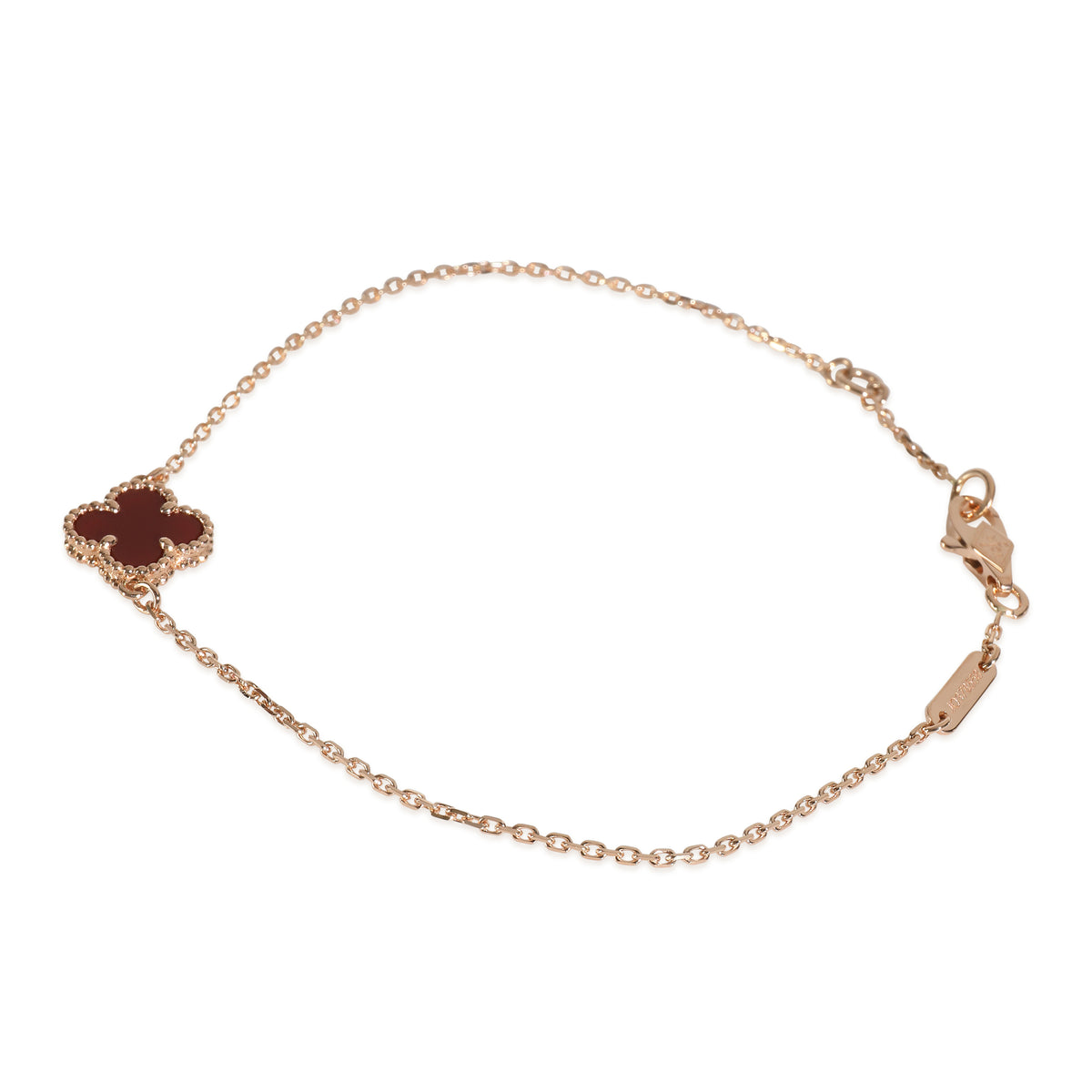 Rose Gold Carnelian Sweet Alhambra Bracelet