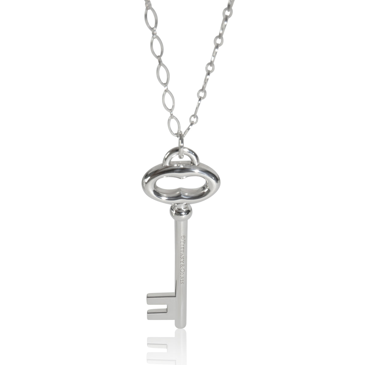 Sterling Silver  Large Oval Key Pendant