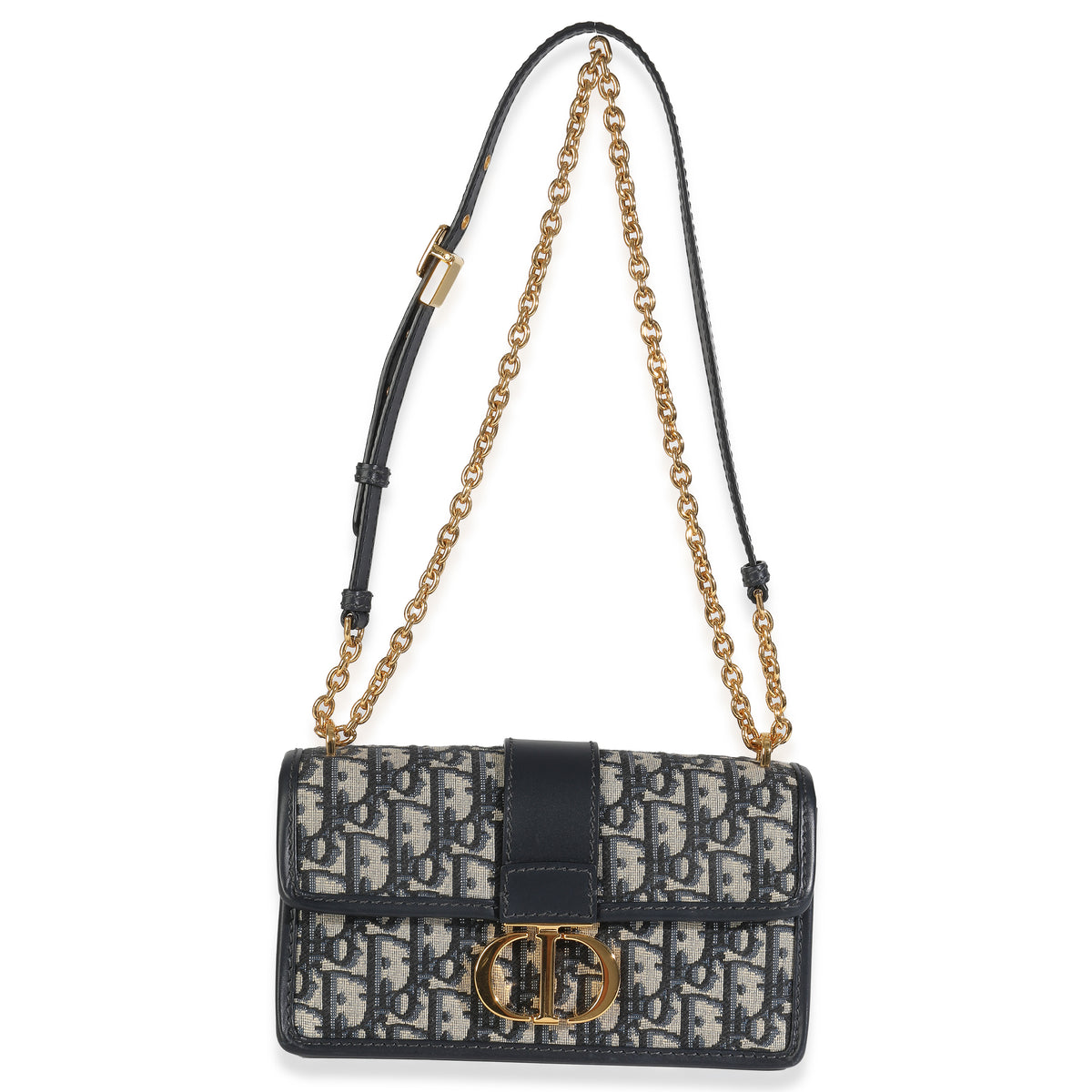 Blue Oblique 30 Montaigne East West Chain Flap Bag