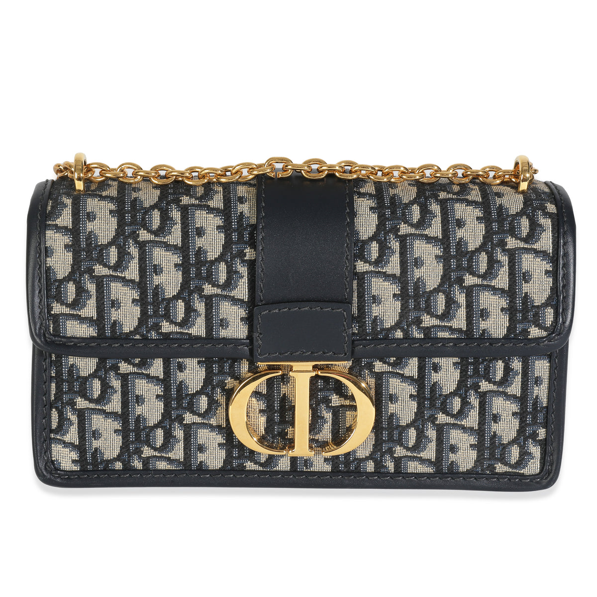 Blue Oblique 30 Montaigne East West Chain Flap Bag