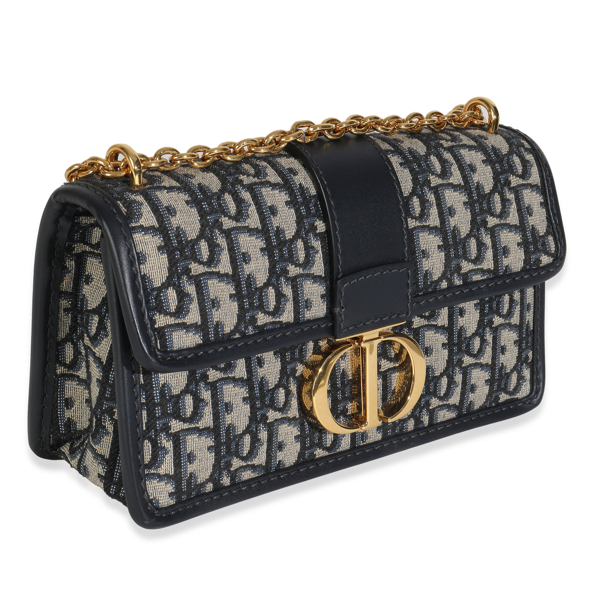 Blue Oblique 30 Montaigne East West Chain Flap Bag