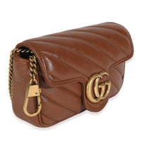 Cuir Azalea Calfskin Matelasse Diagonal Super Mini GG Marmont Bag