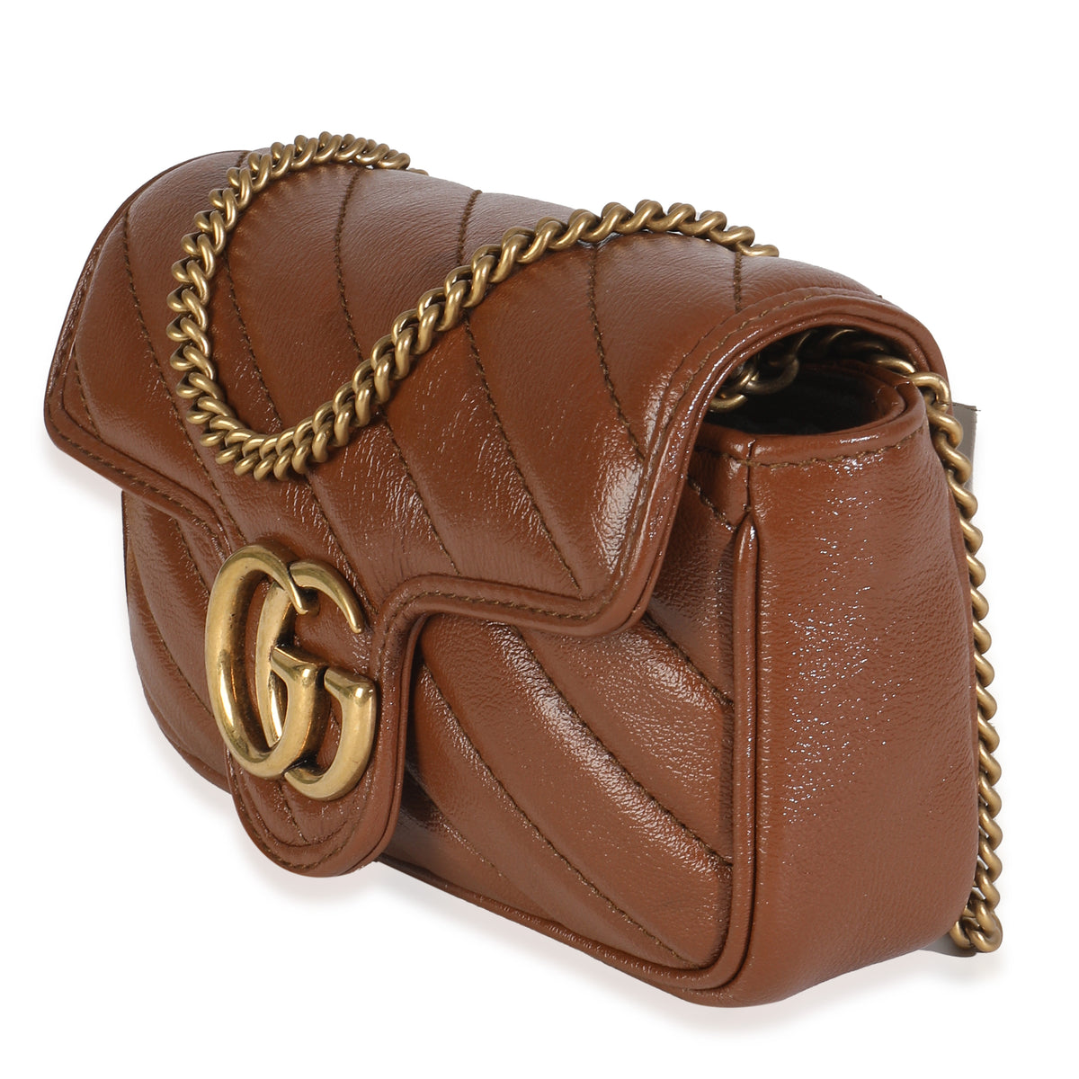 Cuir Azalea Calfskin Matelasse Diagonal Super Mini GG Marmont Bag