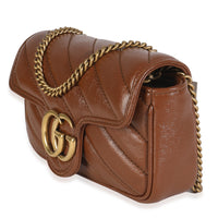 Cuir Azalea Calfskin Matelasse Diagonal Super Mini GG Marmont Bag