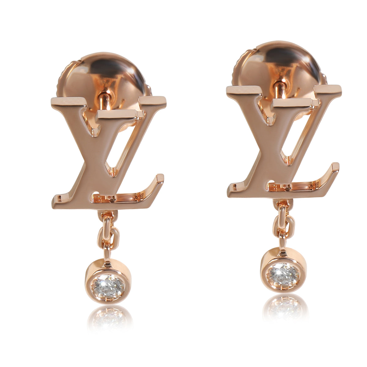 Louis Vuitton Rose Gold Diamond Idylle Blossom Earrings fv