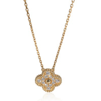Yellow Gold Diamond Vintage Alhambra Pendant