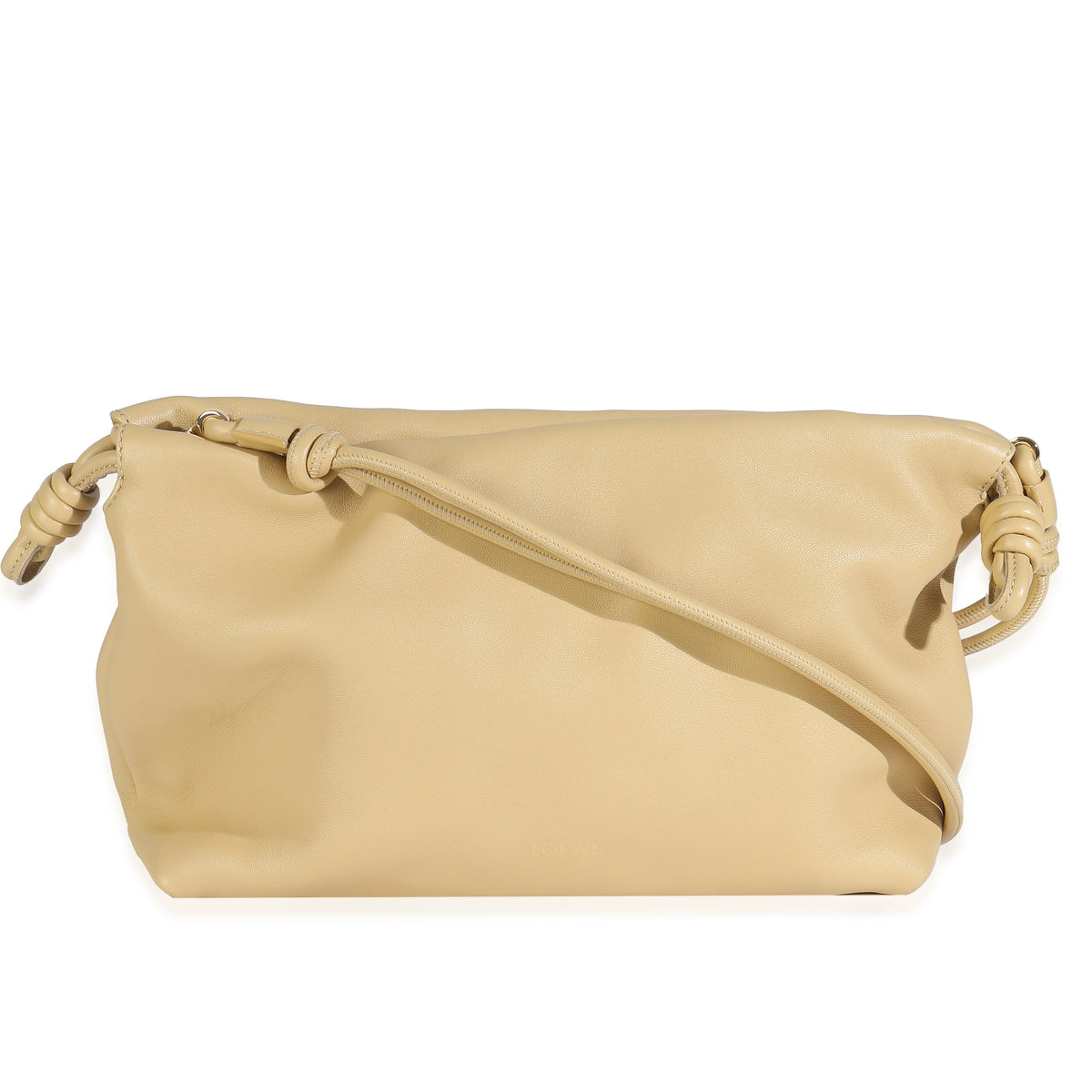 Loewe Beige Mellow Nappa Donut Chain Medium Flamenco Purse Handbag fv