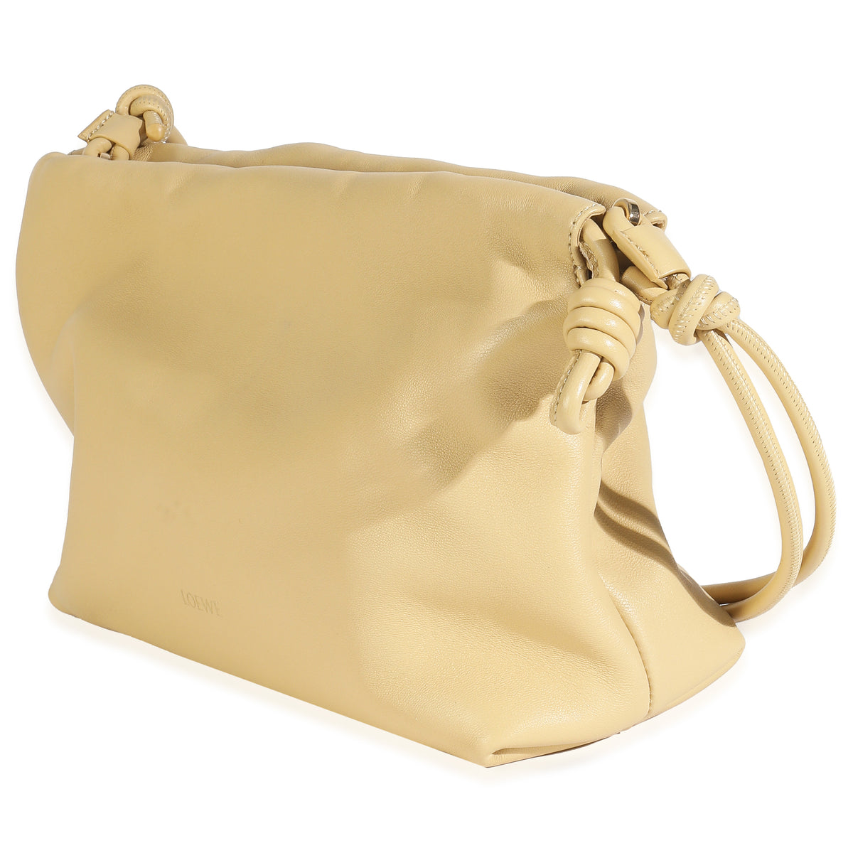 Beige Mellow Nappa Donut Chain Medium Flamenco Purse