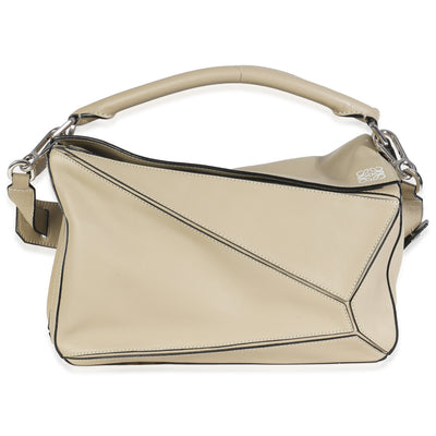 Loewe Sand Smooth Calfskin Medium Puzzle Bag Handbag fv