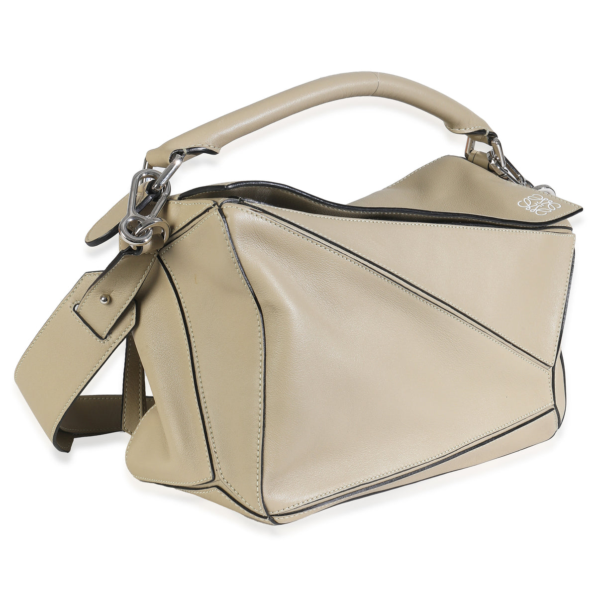 Sand Smooth Calfskin Medium Puzzle Bag