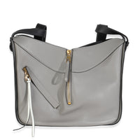 Grey Black Calfskin Medium Hammock Shoulder Bag