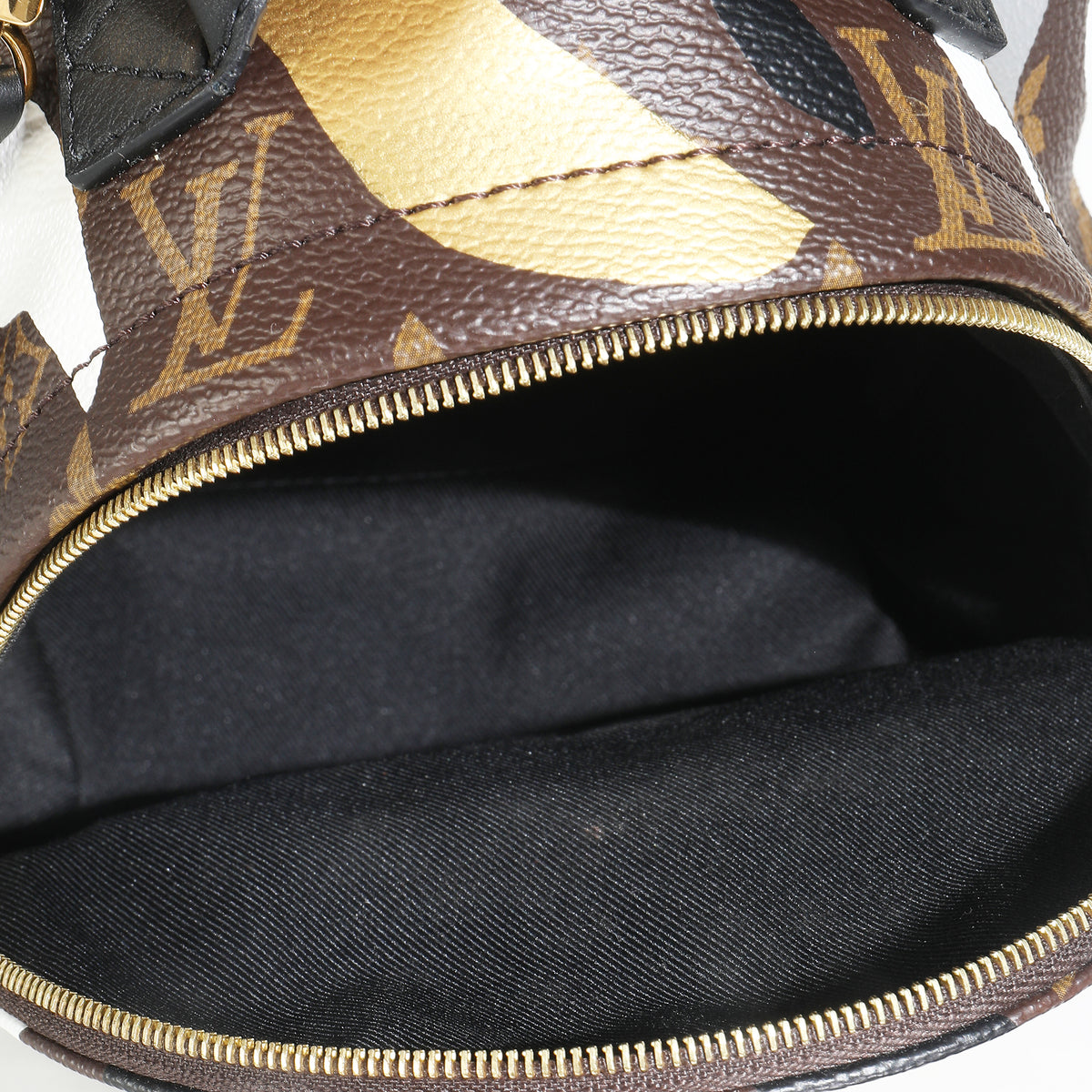 x LOL Gold Silver Monogram Canvas Mini Palm Springs