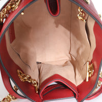 Hibiscus Red Guccissima Small Padlock Tote