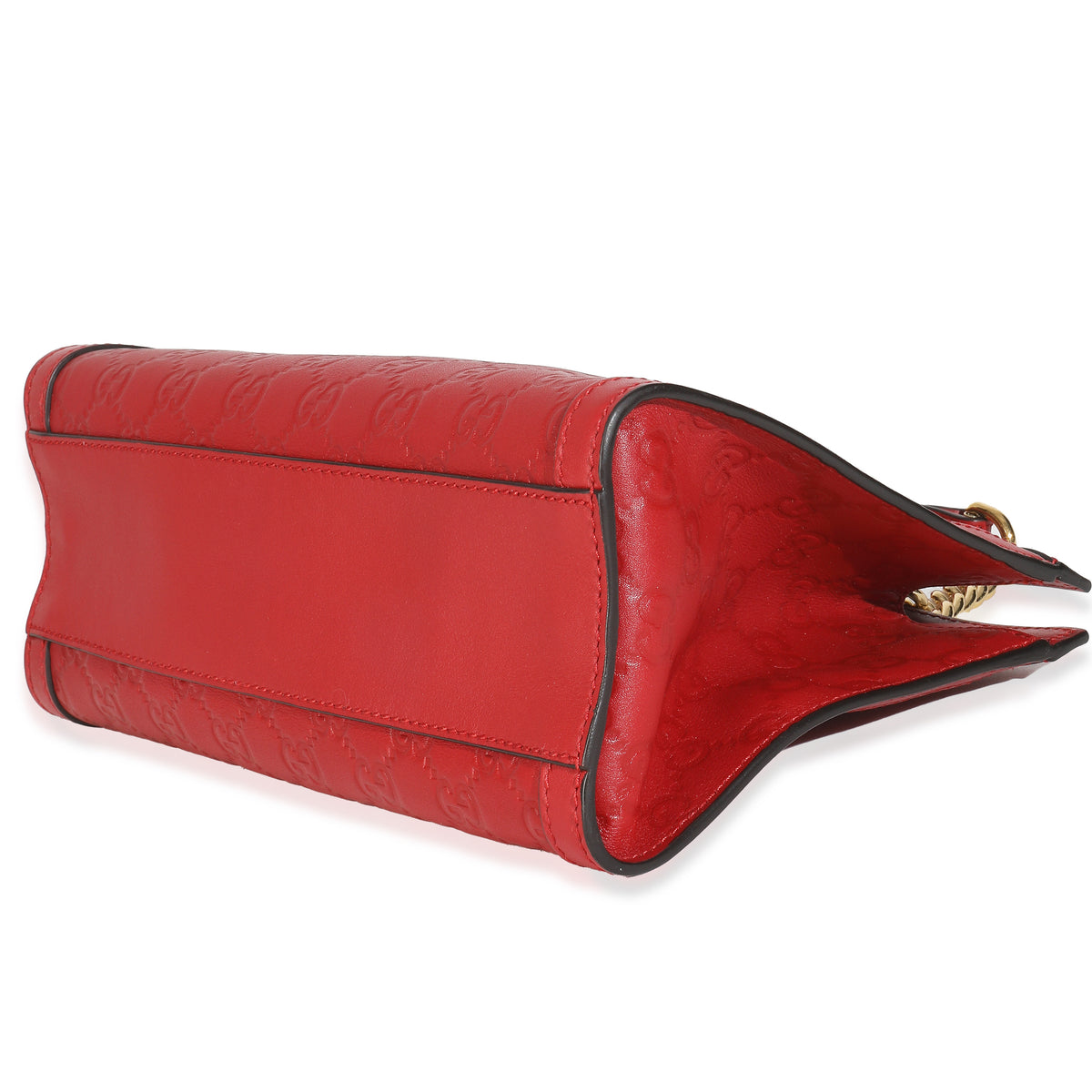 Hibiscus Red Guccissima Small Padlock Tote