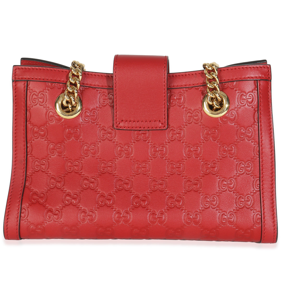 Hibiscus Red Guccissima Small Padlock Tote