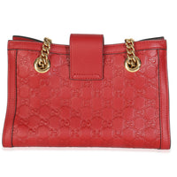 Hibiscus Red Guccissima Small Padlock Tote