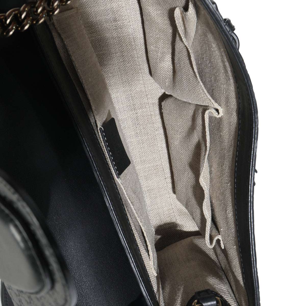 Black Microguccissima Medium Emily Chain Bag