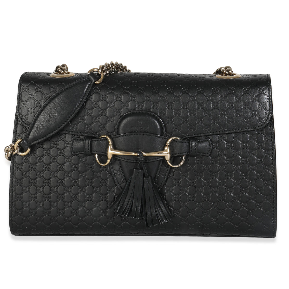 Black Microguccissima Medium Emily Chain Bag