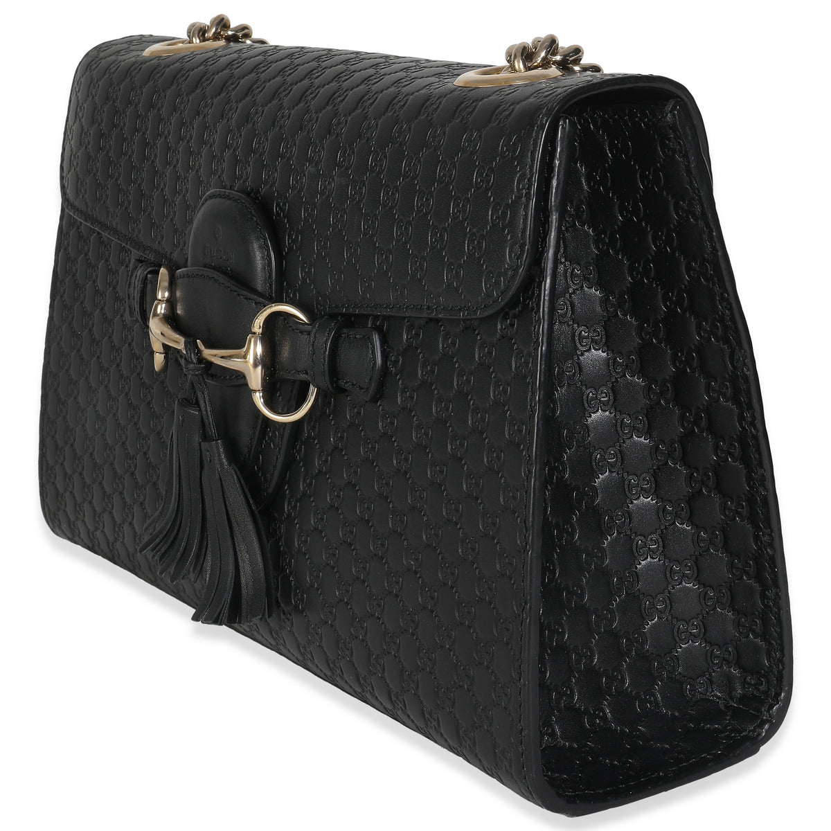 Black Microguccissima Medium Emily Chain Bag