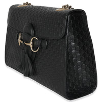 Black Microguccissima Medium Emily Chain Bag