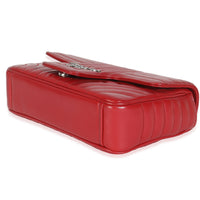 Red Soft Calfskin Impunture Diagramme Medium Chain Flap Bag