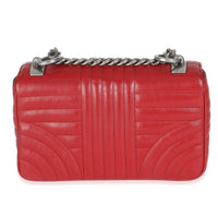 Red Soft Calfskin Impunture Diagramme Medium Chain Flap Bag