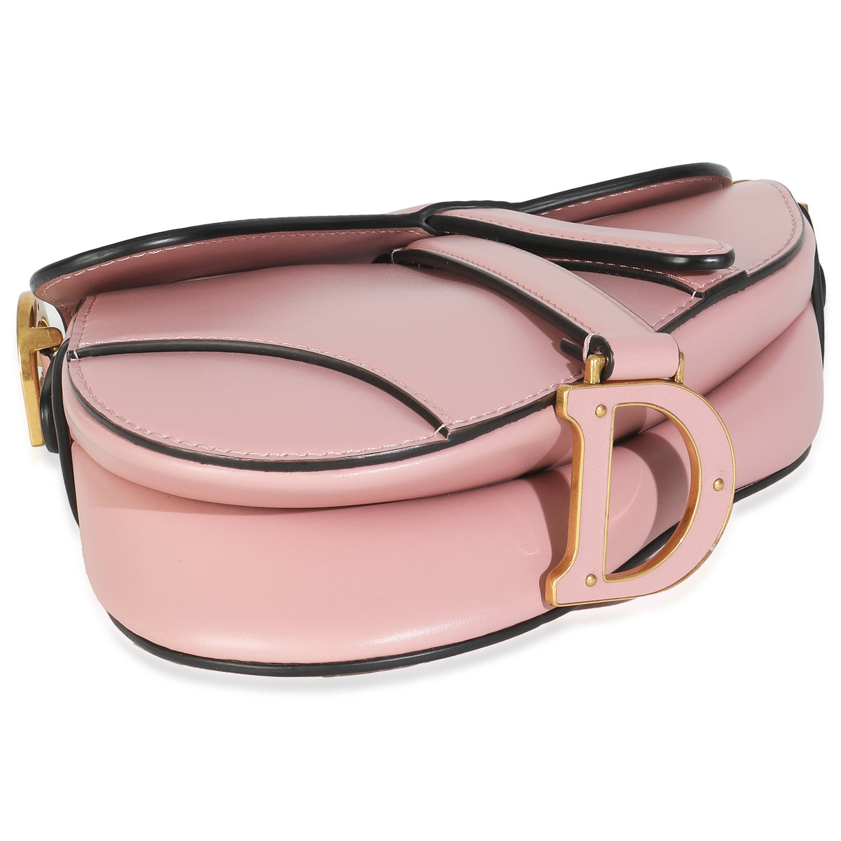 Antique Pink Smooth Calfskin Mini Saddle