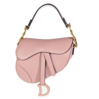 Antique Pink Smooth Calfskin Mini Saddle