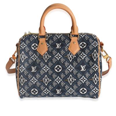 Blue Jacquard Canvas Since 1854 Speedy Bandouliere 25