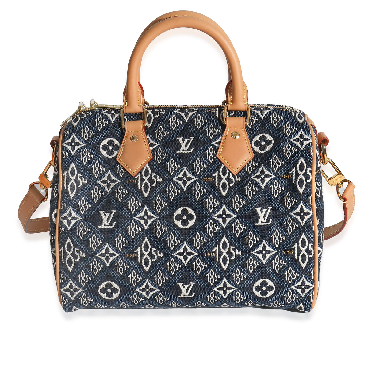 Blue Jacquard Canvas Since 1854 Speedy Bandouliere 25