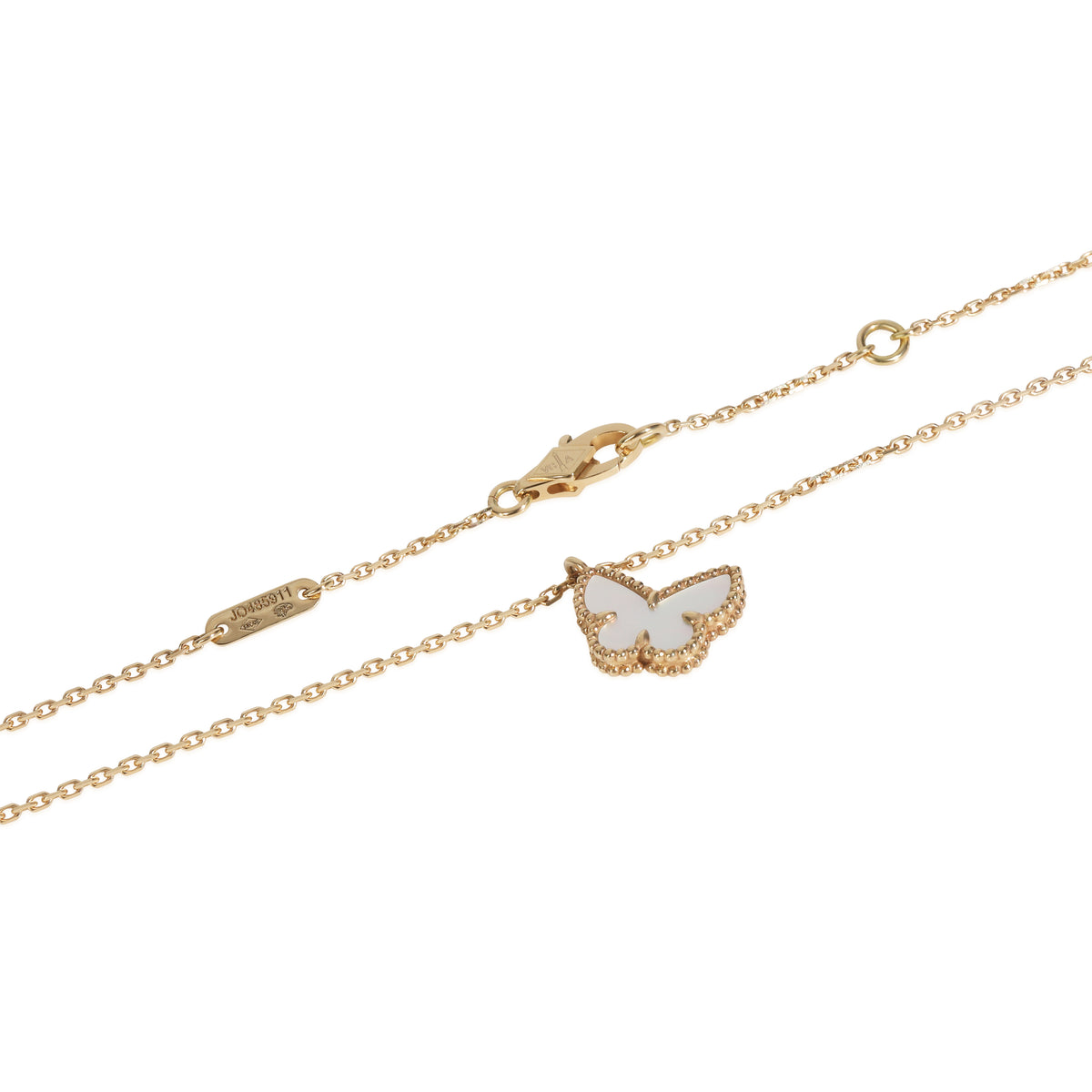 Yellow Gold Mother Of Pearl Sweet Butterflies Pendant